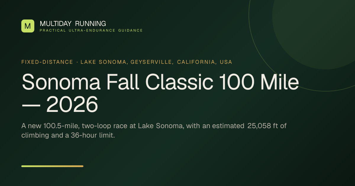 Photo de couverture — Sonoma Fall Classic 100 Mile 2027, 162 km, D+ 6977 m